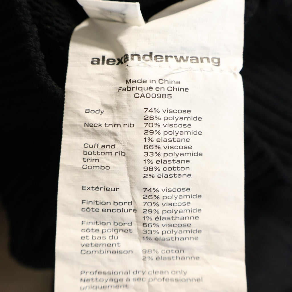 ALEXANDER WANG(アレキサンダーワン) V Neck Military Cropped Knit Vネックミリタリークロップドニット レディース クロップドセーター ブラック