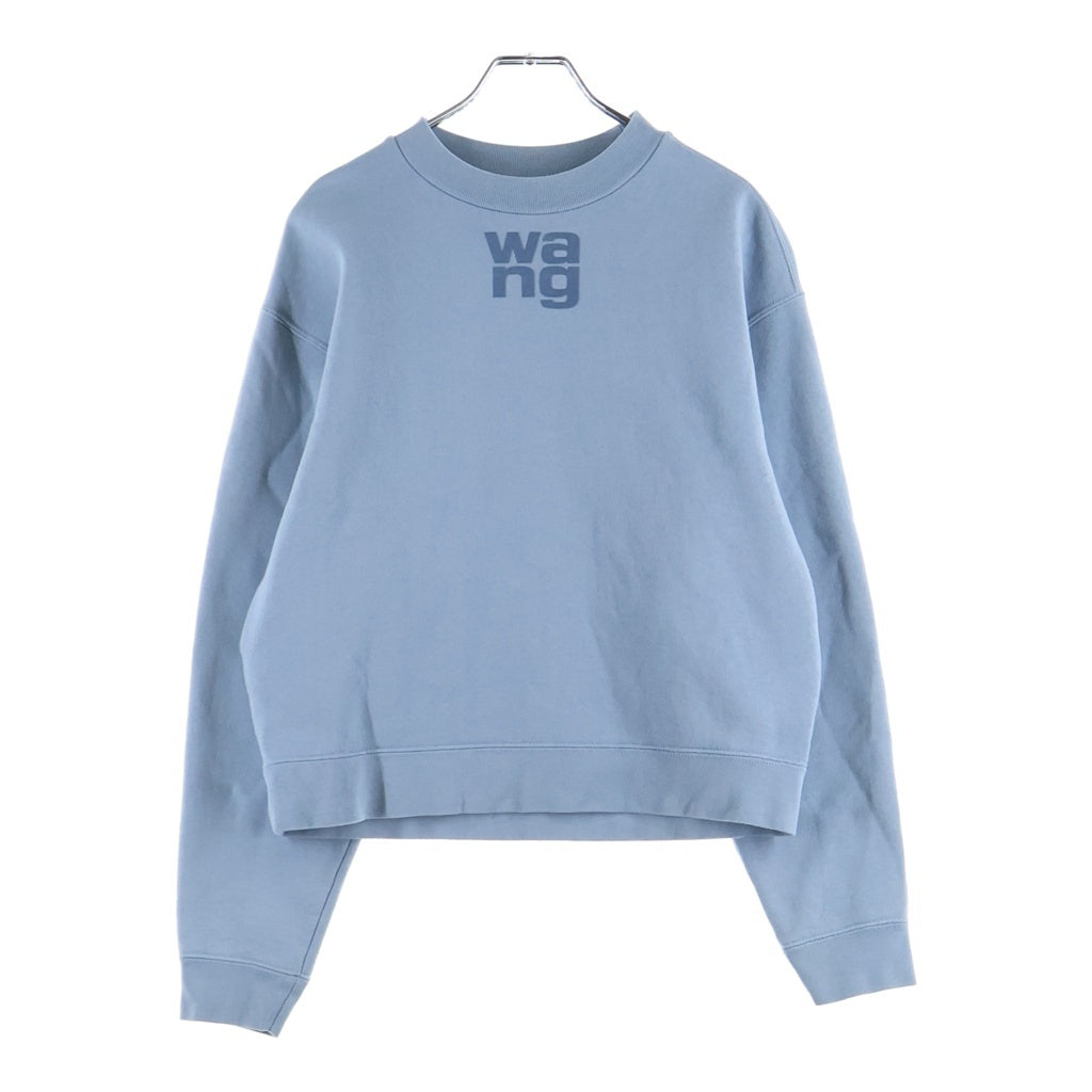 ALEXANDER WANG(アレキサンダーワン) Logo Sweatshirts ロゴスウェットシャツ エンボスロゴクルーネックトレーナー レディース ライトブルー