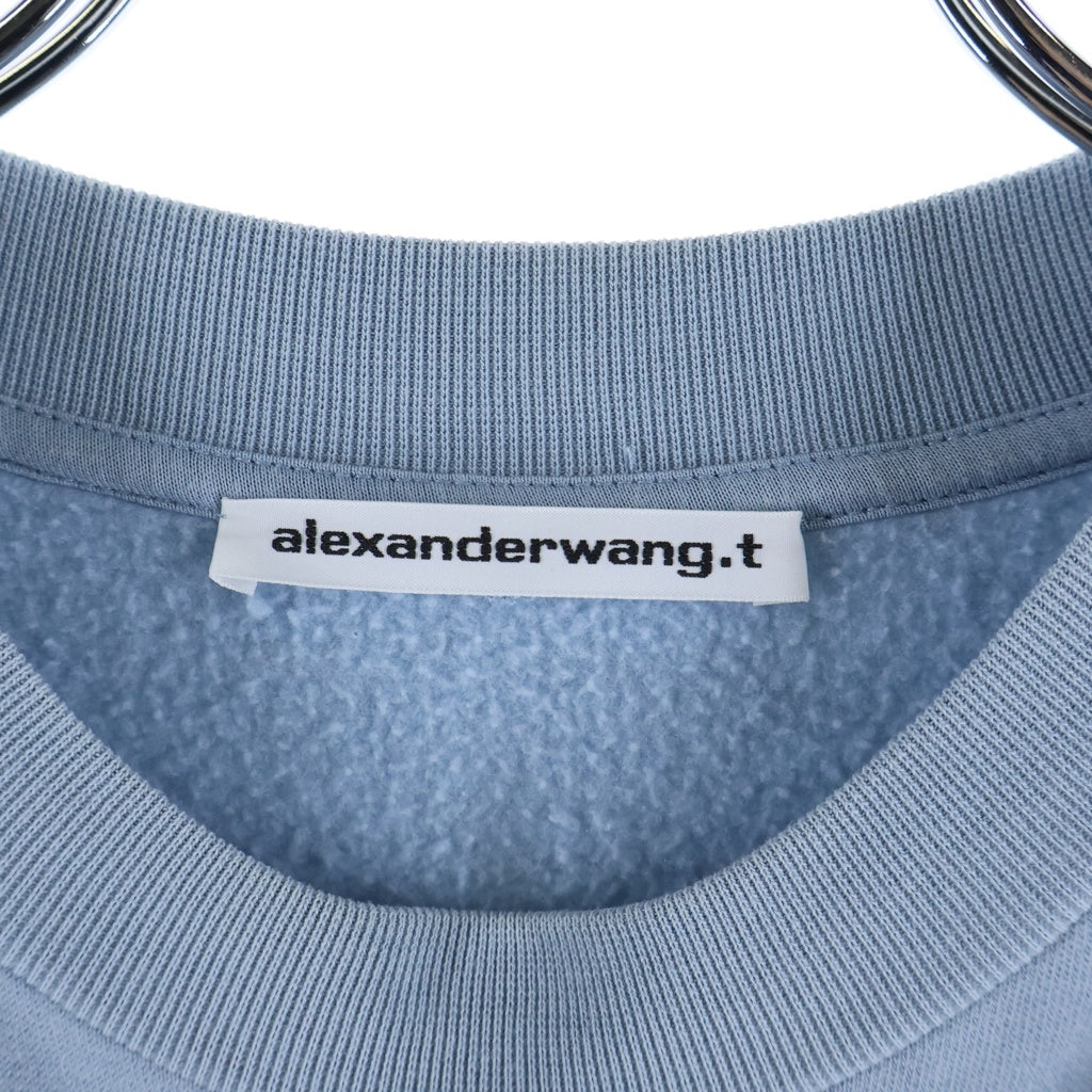 ALEXANDER WANG(アレキサンダーワン) Logo Sweatshirts ロゴスウェットシャツ エンボスロゴクルーネックトレーナー レディース ライトブルー