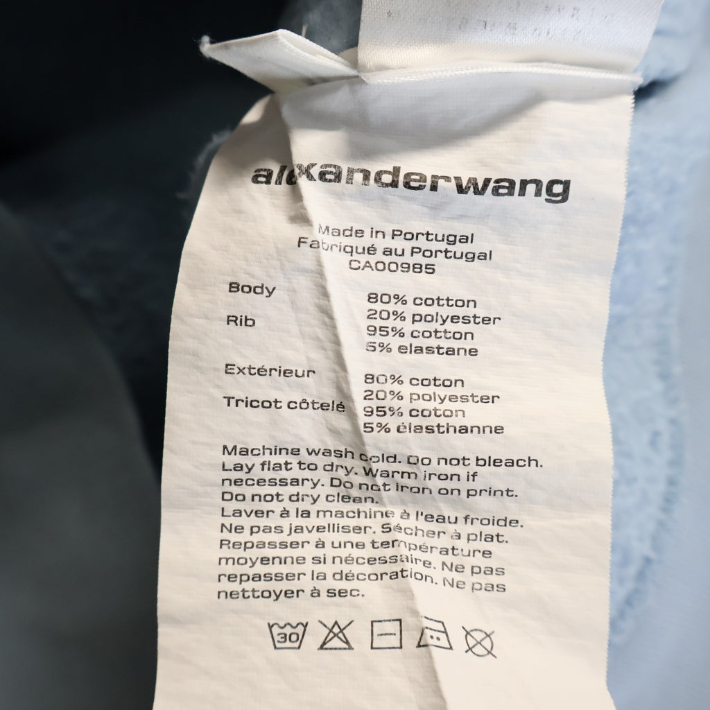 ALEXANDER WANG(アレキサンダーワン) Logo Sweatshirts ロゴスウェットシャツ エンボスロゴクルーネックトレーナー レディース ライトブルー