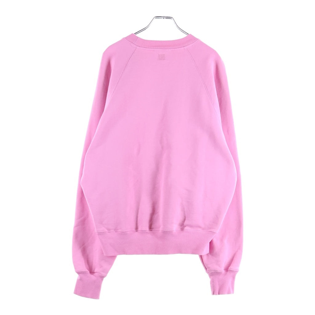 ami paris(アミパリス) Ami De Coeur Crewneck Sweatshirts アミドゥクールクルーネックスウェットシャツ ロゴ刺繍クルーネックスウェットトレーナー ピンク USW004.747 レディース