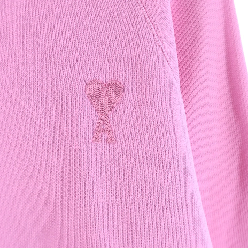 ami paris(アミパリス) Ami De Coeur Crewneck Sweatshirts アミドゥクールクルーネックスウェットシャツ ロゴ刺繍クルーネックスウェットトレーナー ピンク USW004.747 レディース