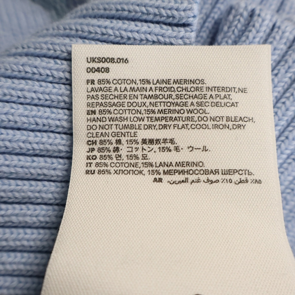ami paris(アミパリス) Ami De Coeur Knit アミドゥクールニット ロゴ刺繍クルーネックニットセーター ライトブルー UKS008.016