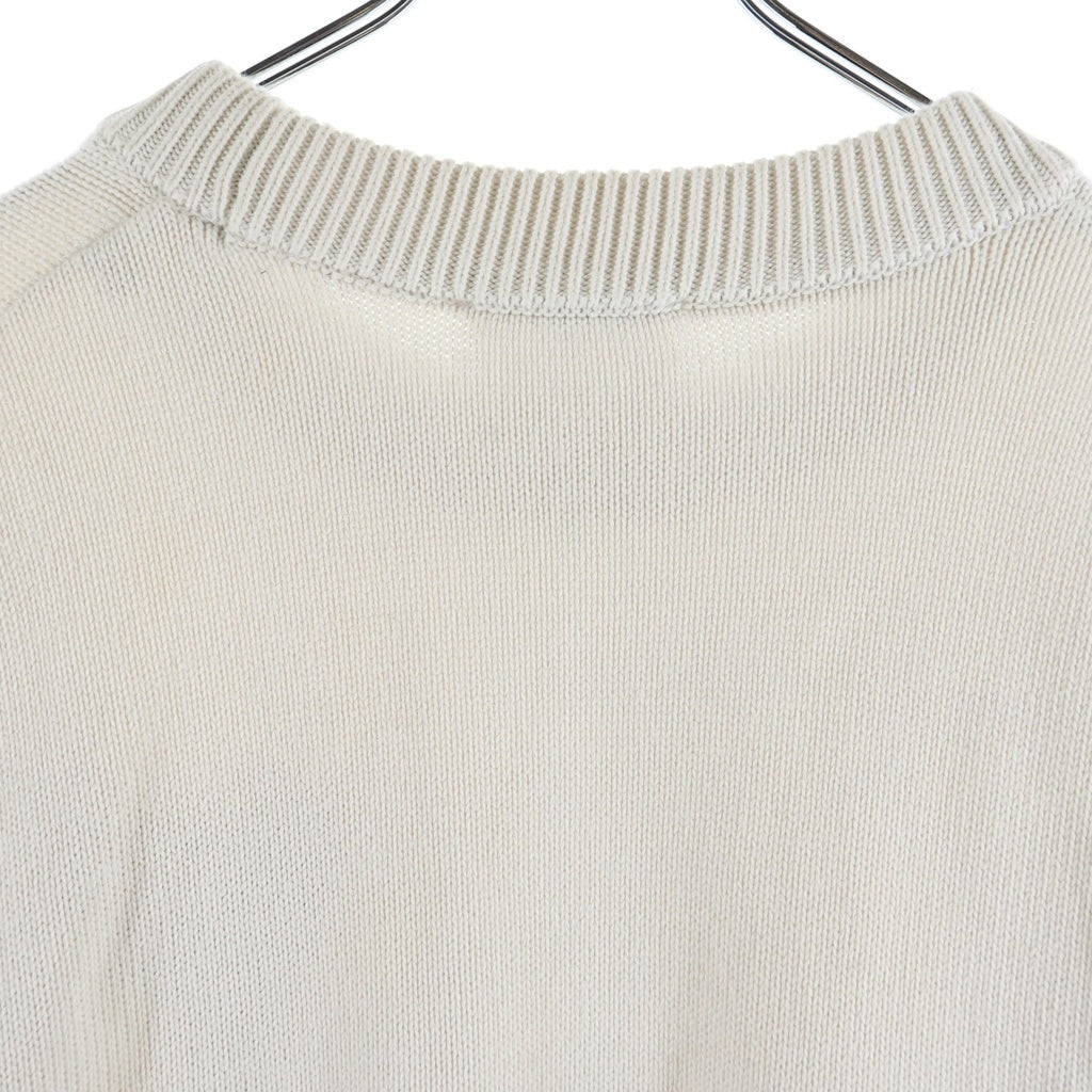 ami paris(アミパリス) Ami De Coeur Knit アミドゥクールニット ロゴ刺繍クルーネックニットセーター ホワイト A21HK009.016