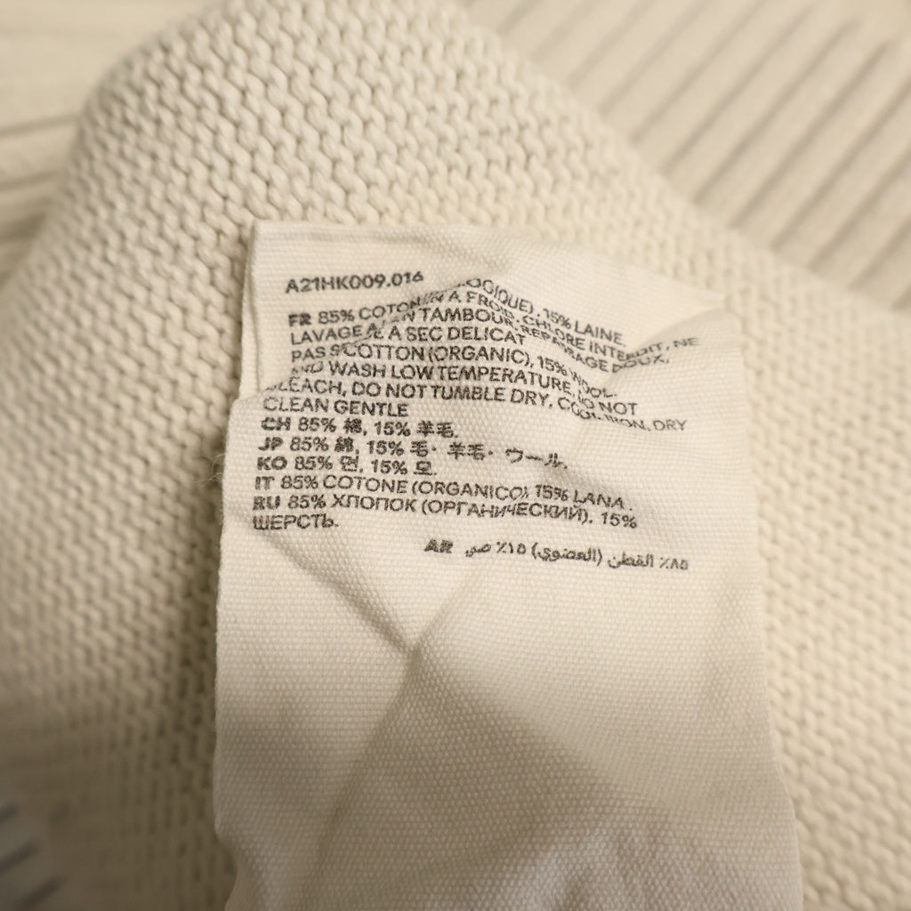 ami paris(アミパリス) Ami De Coeur Knit アミドゥクールニット ロゴ刺繍クルーネックニットセーター ホワイト A21HK009.016