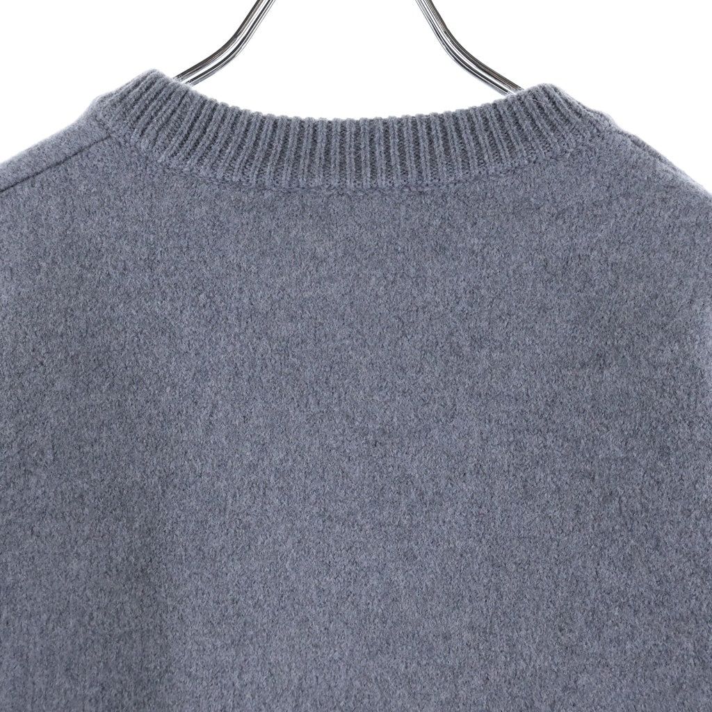 ami paris(アミパリス) ADC Crewneck Knit Sweater ADCクルーネックニットセーター ロゴ刺繍クルーネックニットセーター グレー UKS002.018