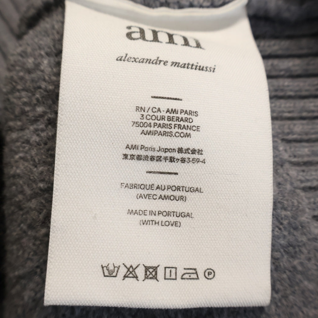 ami paris(アミパリス) ADC Crewneck Knit Sweater ADCクルーネックニットセーター ロゴ刺繍クルーネックニットセーター グレー UKS002.018