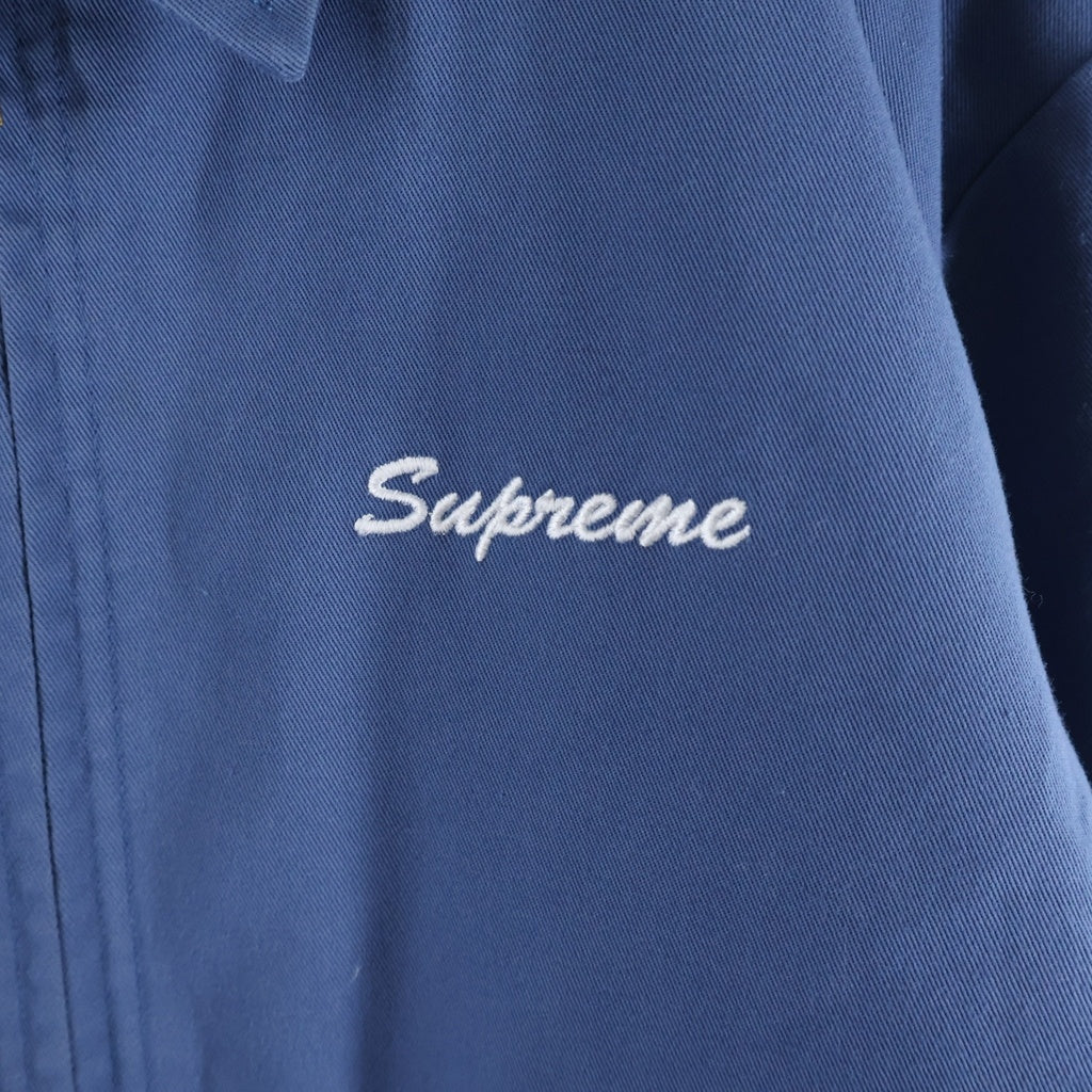 SUPREME(シュプリーム) 16AW ×Playboy Work Jacket ×プレイボーイ ワークジャケット ロゴ刺繍キルティングライナージップアップジャケット ライトブルー