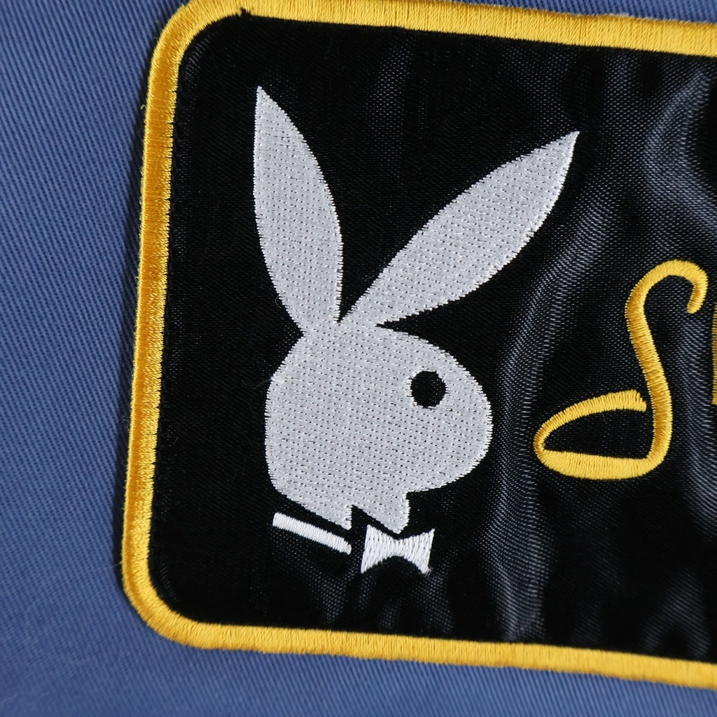 SUPREME(シュプリーム) 16AW ×Playboy Work Jacket ×プレイボーイ ワークジャケット ロゴ刺繍キルティングライナージップアップジャケット ライトブルー