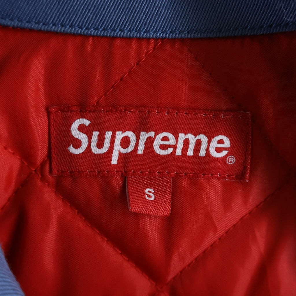 SUPREME(シュプリーム) 16AW ×Playboy Work Jacket ×プレイボーイ ワークジャケット ロゴ刺繍キルティングライナージップアップジャケット ライトブルー