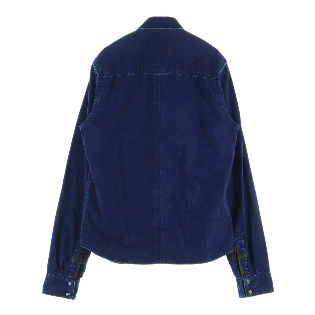 CHROME HEARTS(クロムハーツ) LOOSEENDS LS ルーズエンド 袖クロスパッチ クロスボールボタン デニム長袖シャツ インディゴ