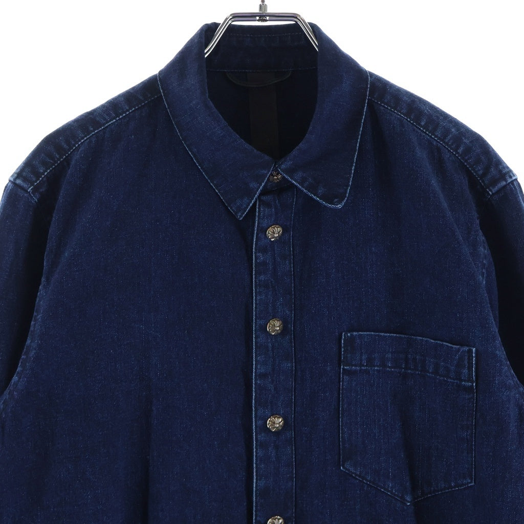CHROME HEARTS(クロムハーツ) LOOSEENDS LS ルーズエンド 袖クロスパッチ クロスボールボタン デニム長袖シャツ インディゴ