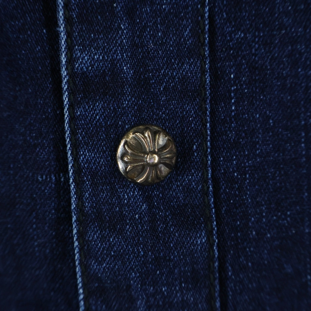 CHROME HEARTS(クロムハーツ) LOOSEENDS LS ルーズエンド 袖クロスパッチ クロスボールボタン デニム長袖シャツ インディゴ