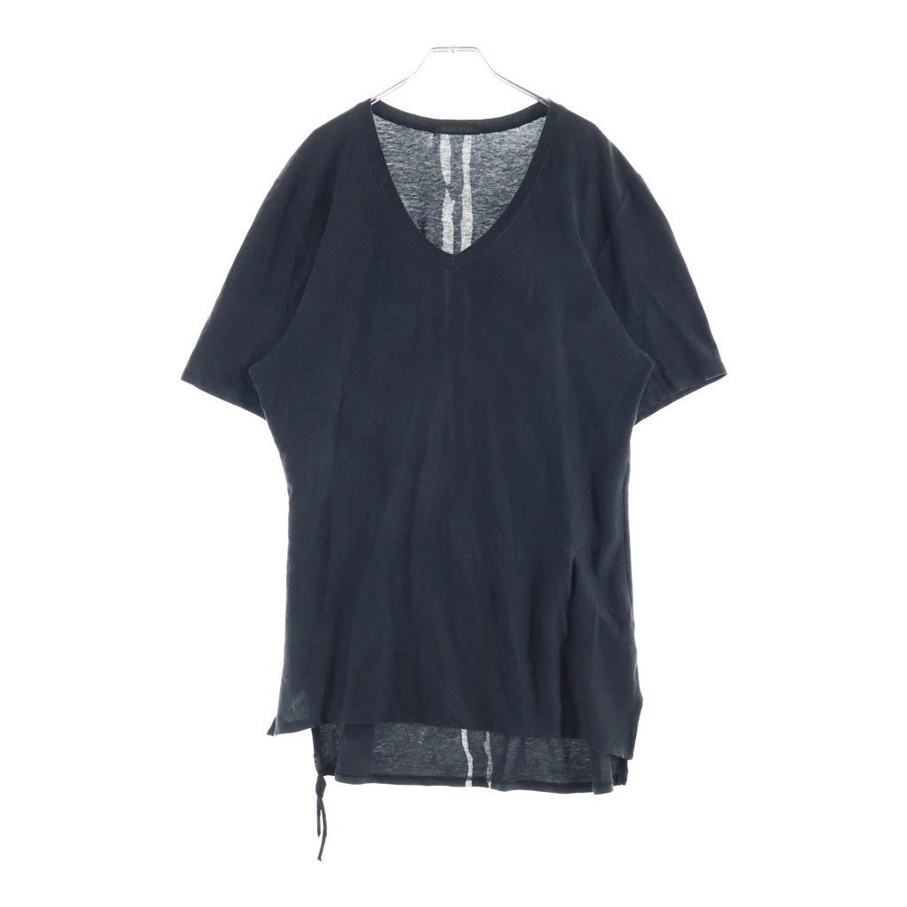 KMRii(ケムリ) Vネック バックデザイン 半袖Tシャツ カットソー ブラック