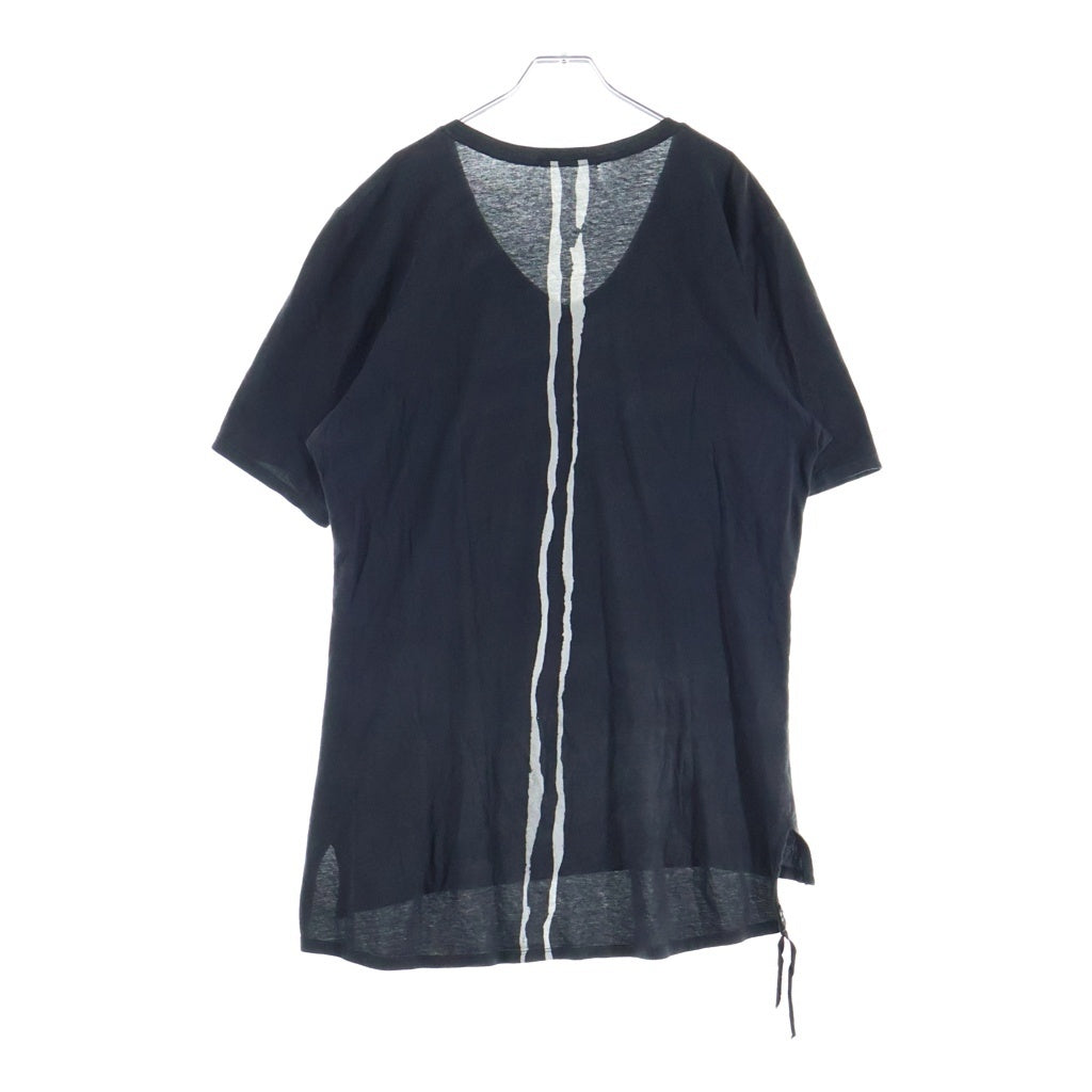 KMRii(ケムリ) Vネック バックデザイン 半袖Tシャツ カットソー ブラック