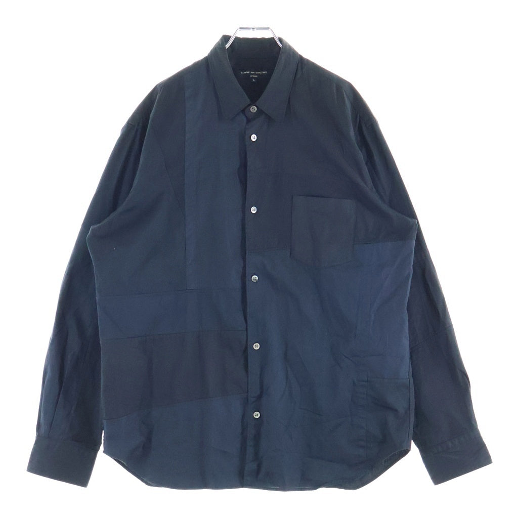 COMME des GARCONS HOMME(コムデギャルソンオム) 切り替えデザイン 長袖シャツ ブラック/ネイビー HM-BO13