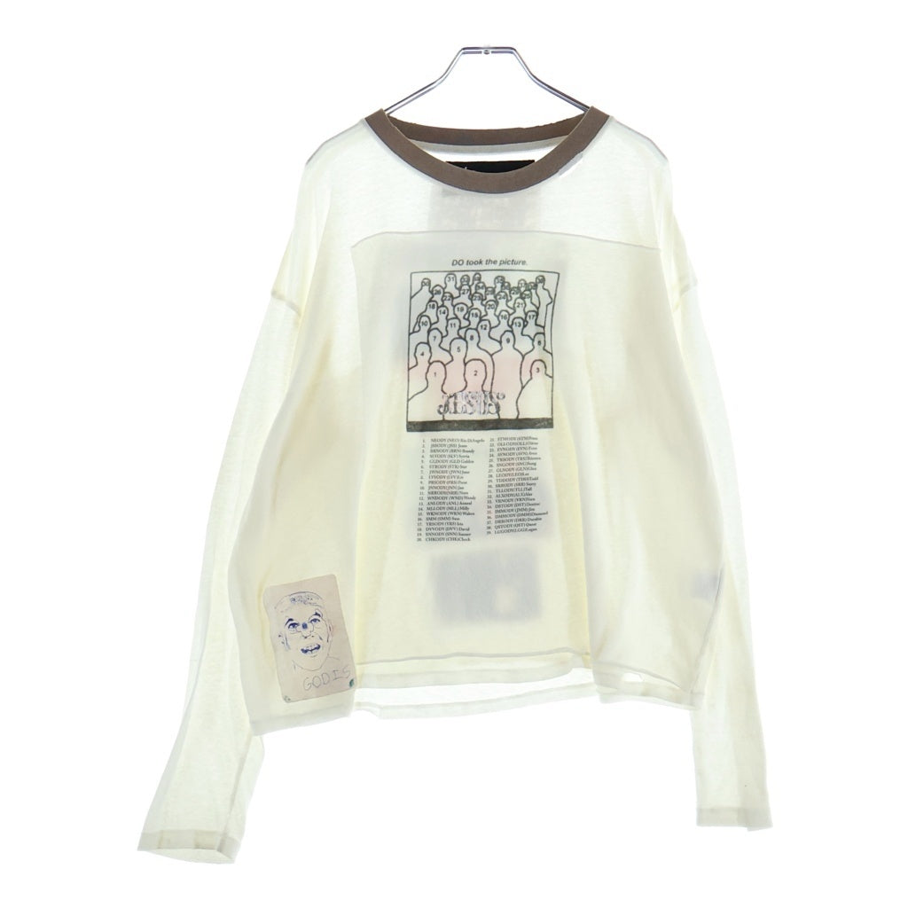 Paly Hollywood(パリーハリウッド) 25AW HEAVENS GATE ヘヴンズゲート リンガー ダメージ加工 長袖Tシャツ アイボリー/ブラウン