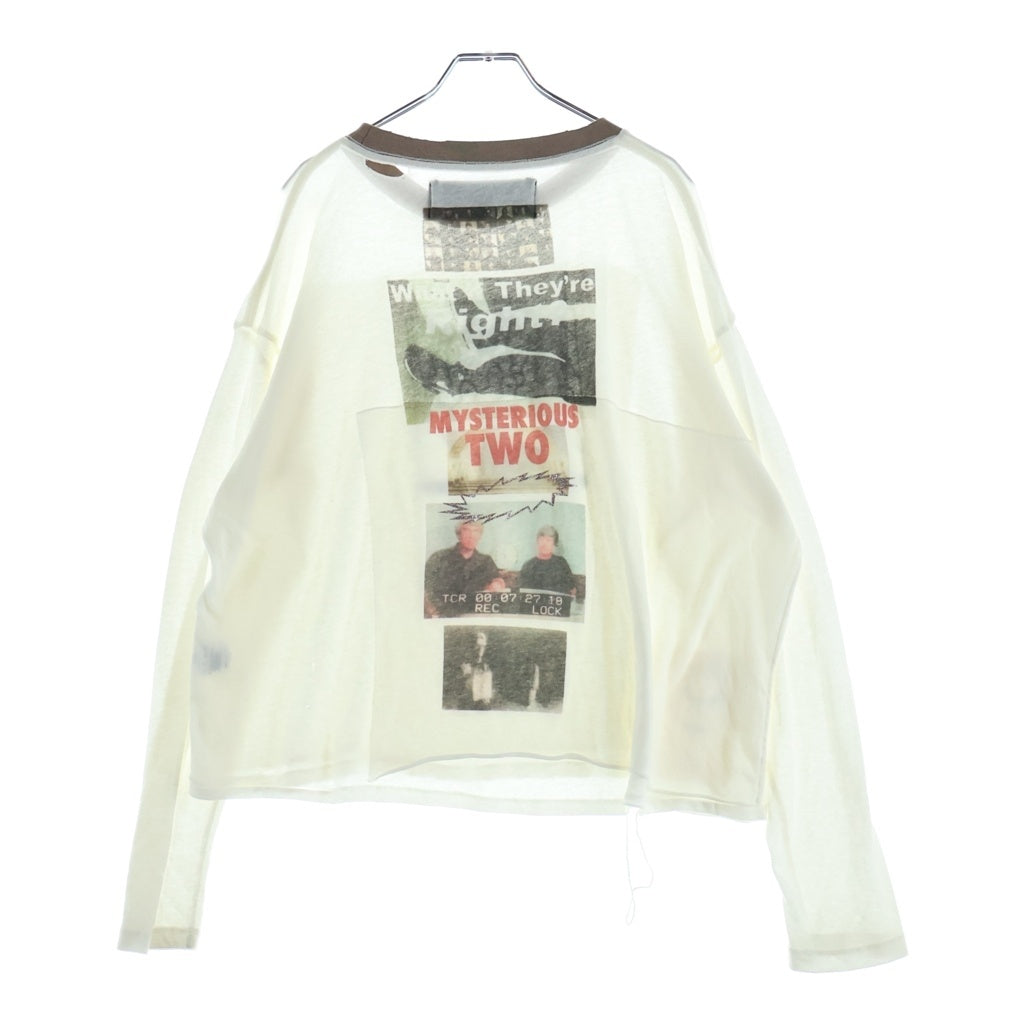 Paly Hollywood(パリーハリウッド) 25AW HEAVENS GATE ヘヴンズゲート リンガー ダメージ加工 長袖Tシャツ アイボリー/ブラウン