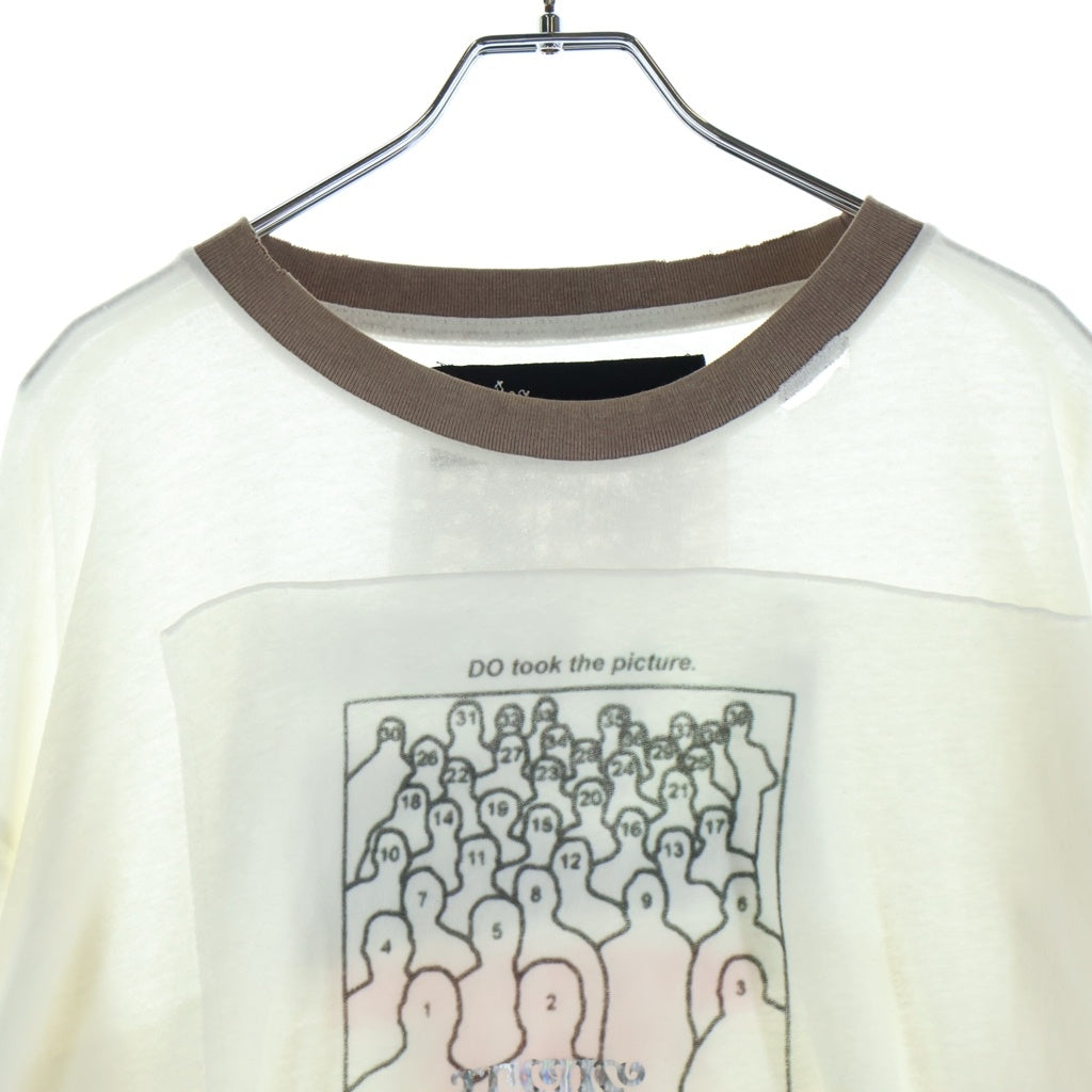 Paly Hollywood(パリーハリウッド) 25AW HEAVENS GATE ヘヴンズゲート リンガー ダメージ加工 長袖Tシャツ アイボリー/ブラウン