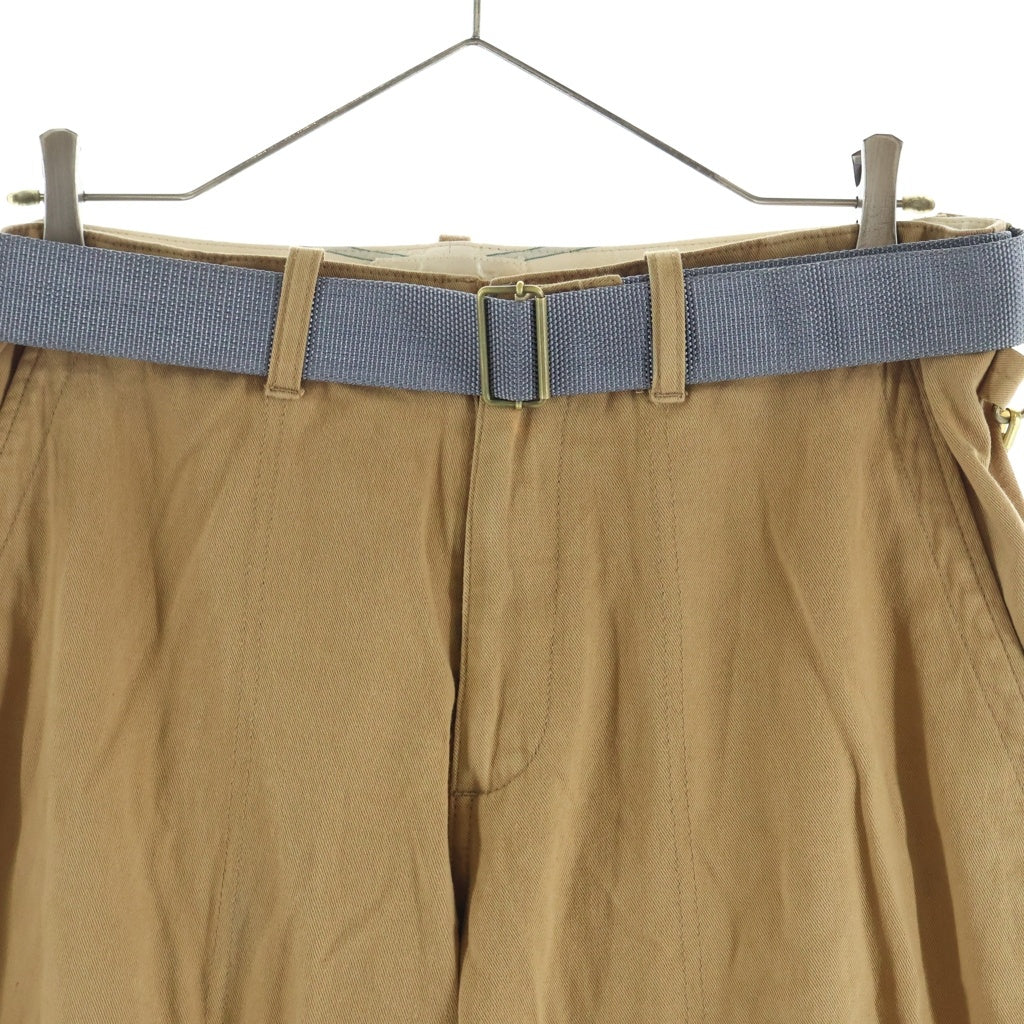 assemble a.k.a a.f.f.a(アッセンブルエーケーエーエーエフエフエー) 21SS Bondage Belt Pants ボンテージベルトパンツ ベルト付コットンテーパードパンツ ベージュ AF1A4501