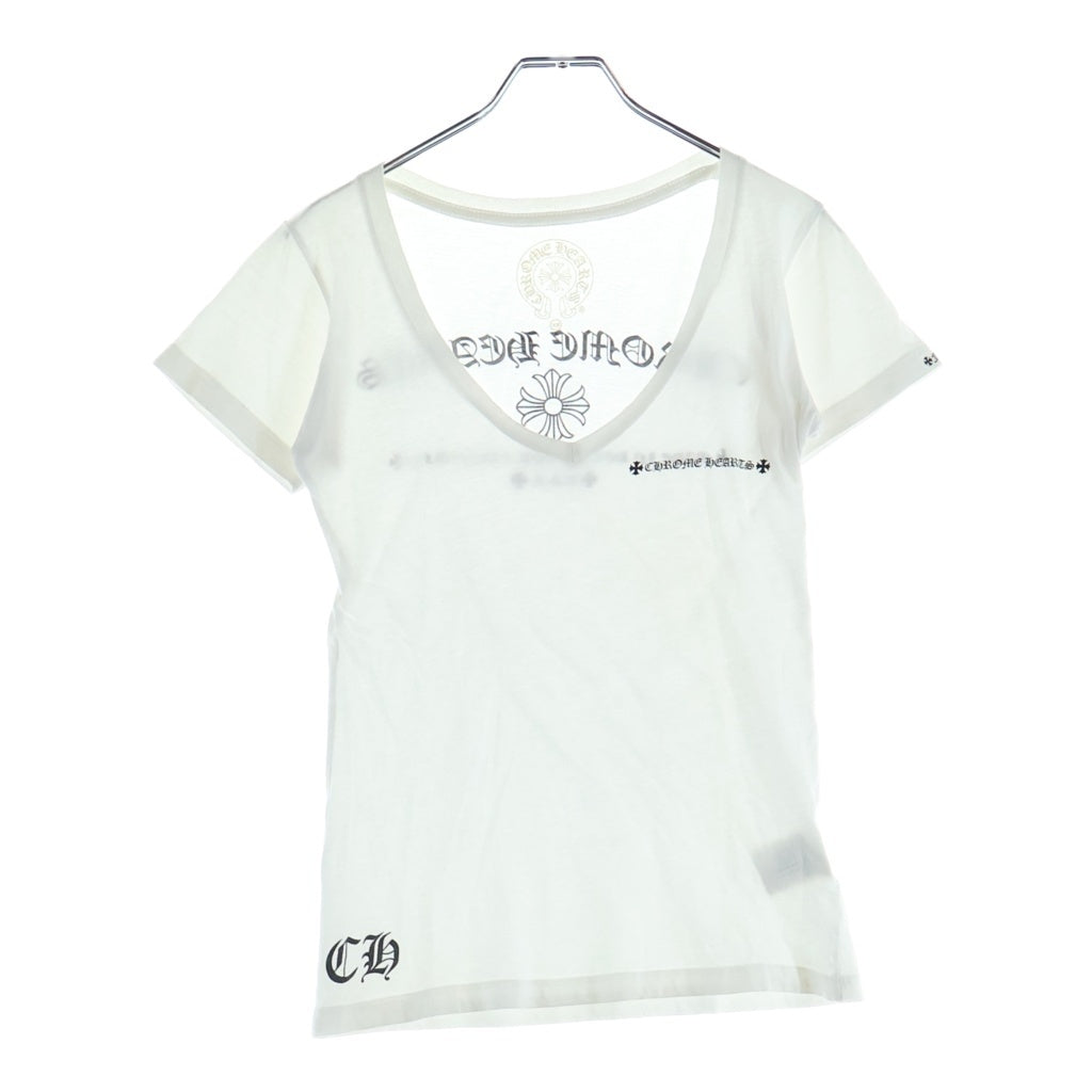 CHROME HEARTS(クロムハーツ) MADE IN HOLLYWOOD V NECK S/S TEE メイドインハリウッド CHプラスプリントVネック半袖Tシャツ ホワイト
