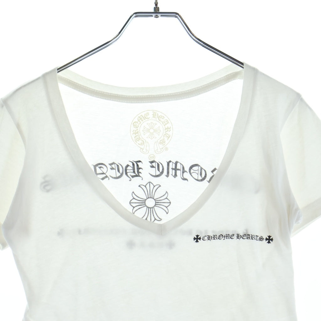 CHROME HEARTS(クロムハーツ) MADE IN HOLLYWOOD V NECK S/S TEE メイドインハリウッド CHプラスプリントVネック半袖Tシャツ ホワイト