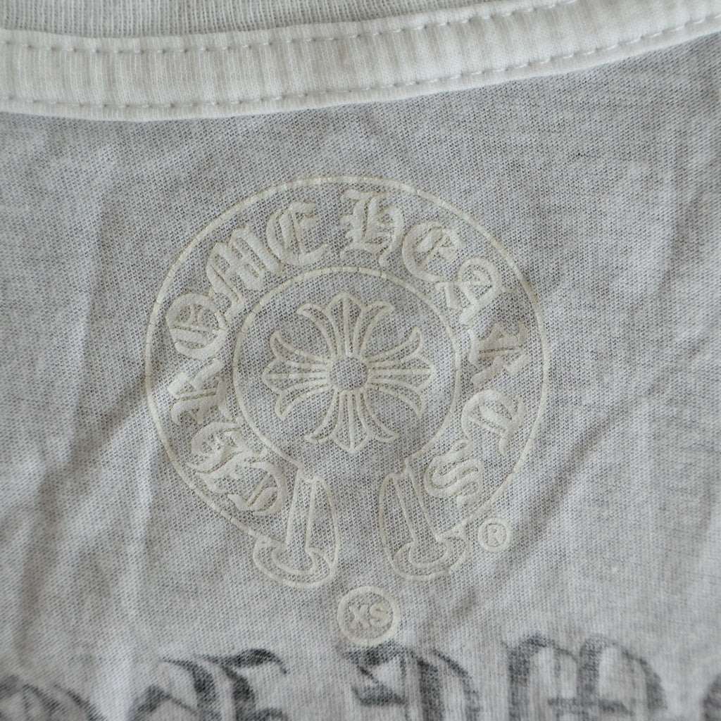 CHROME HEARTS(クロムハーツ) MADE IN HOLLYWOOD V NECK S/S TEE メイドインハリウッド CHプラスプリントVネック半袖Tシャツ ホワイト