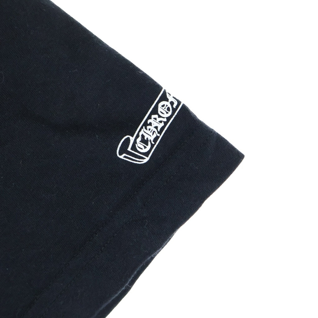 CHROME HEARTS(クロムハーツ) VERTICAL T BAR BACK HORSESHOE S/S TEE バーチカルTバーバックホースシュー ロゴプリントクルーネック半袖Tシャツ ブラック