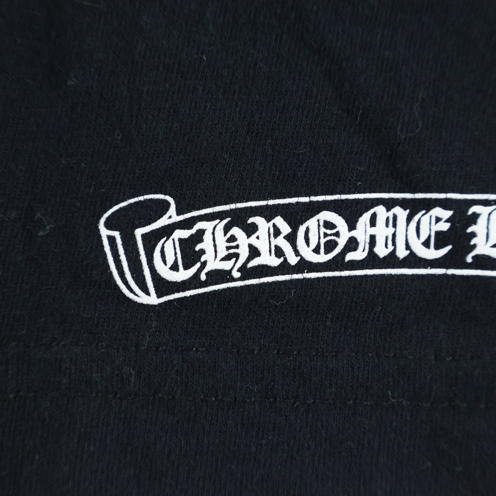 CHROME HEARTS(クロムハーツ) VERTICAL T BAR BACK HORSESHOE S/S TEE バーチカルTバーバックホースシュー ロゴプリントクルーネック半袖Tシャツ ブラック