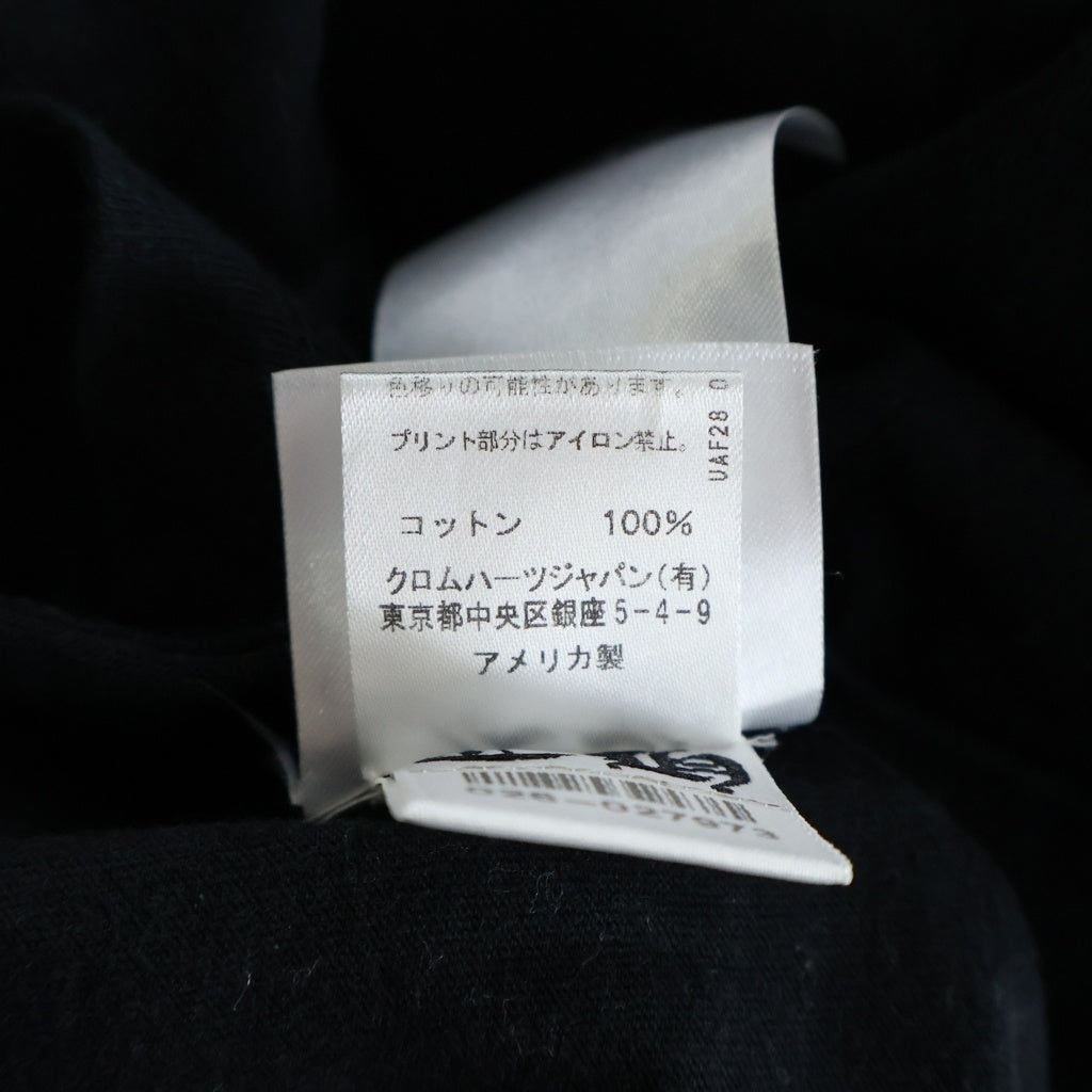CHROME HEARTS(クロムハーツ) VERTICAL T BAR BACK HORSESHOE S/S TEE バーチカルTバーバックホースシュー ロゴプリントクルーネック半袖Tシャツ ブラック