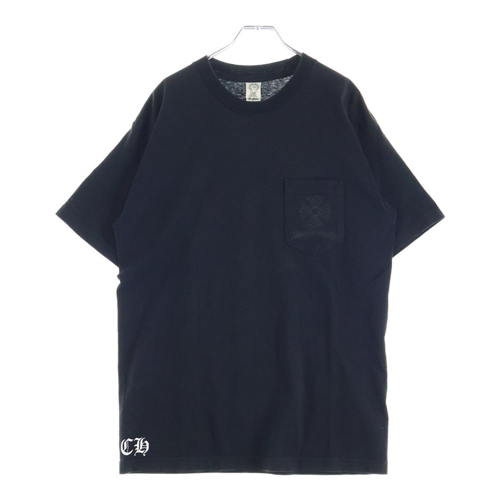 CHROME HEARTS(クロムハーツ) OLD BACK CH PLS POCKET S/S TEE CHプラスプリントクルーネック半袖ポケットTシャツ ブラック
