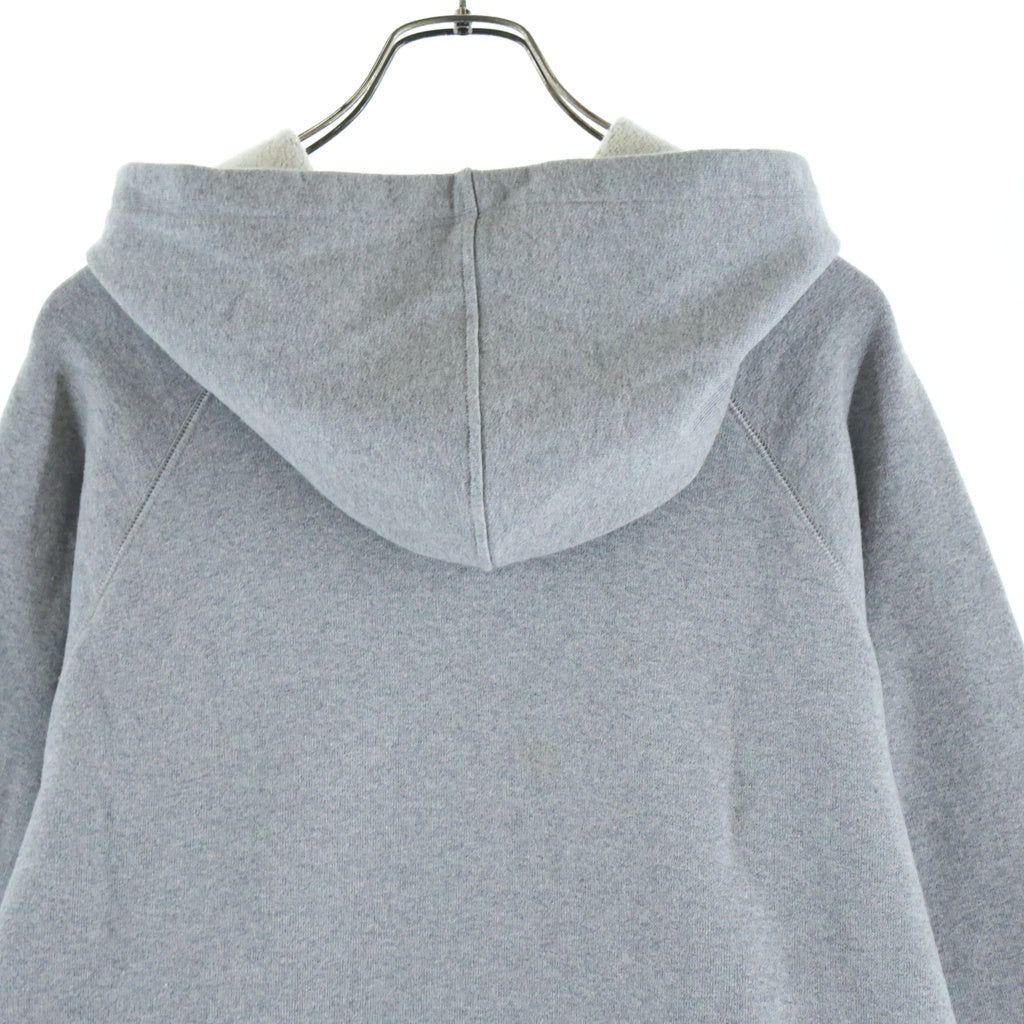 CHROME HEARTS(クロムハーツ) Y NOT Cemetery Cross Leather Patch Pullover Hoodie ワイノット セメタリークロスレザーパッチプルオーバーフーディー クロスパッチ付きスウェットパーカー グレー