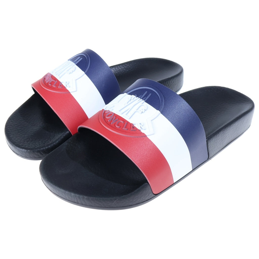 MONCLER(モンクレール) Basile Tricolore Flat Sandal バジーレトリコロールフラットサンダル ラバーフラットサンダル ブルー/ホワイト/レッド