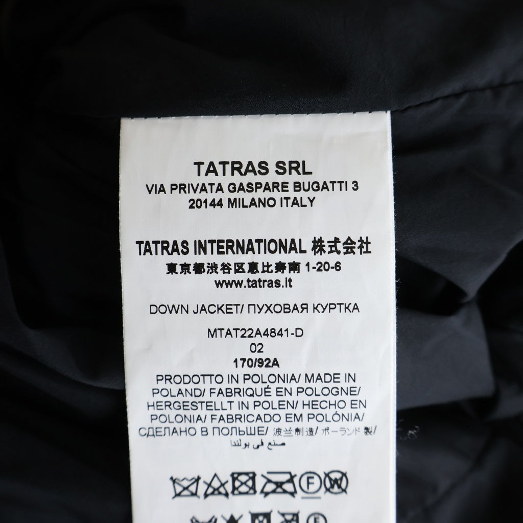 TATRAS(タトラス) GESSO Down Jacket ジェッソダウンジャケット ジップアップナイロンダウンジャケット MTAT22A4841-D ブラック
