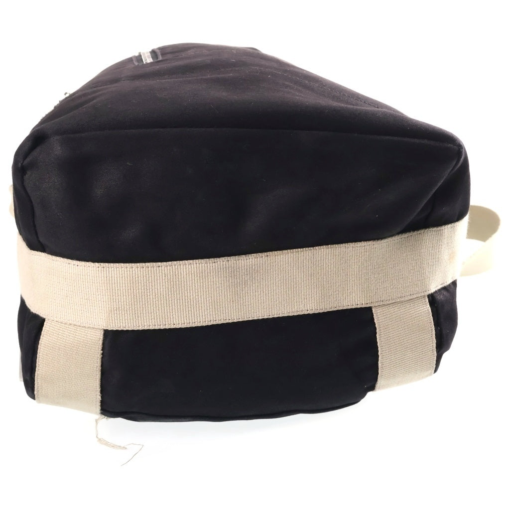 Rick Owens(リックオウエンス) 17SS BACKPACK-MUEMS ワックスドコットン 2wayバックパック ショルダーバッグ ブラック DU17S5459-MUEMS