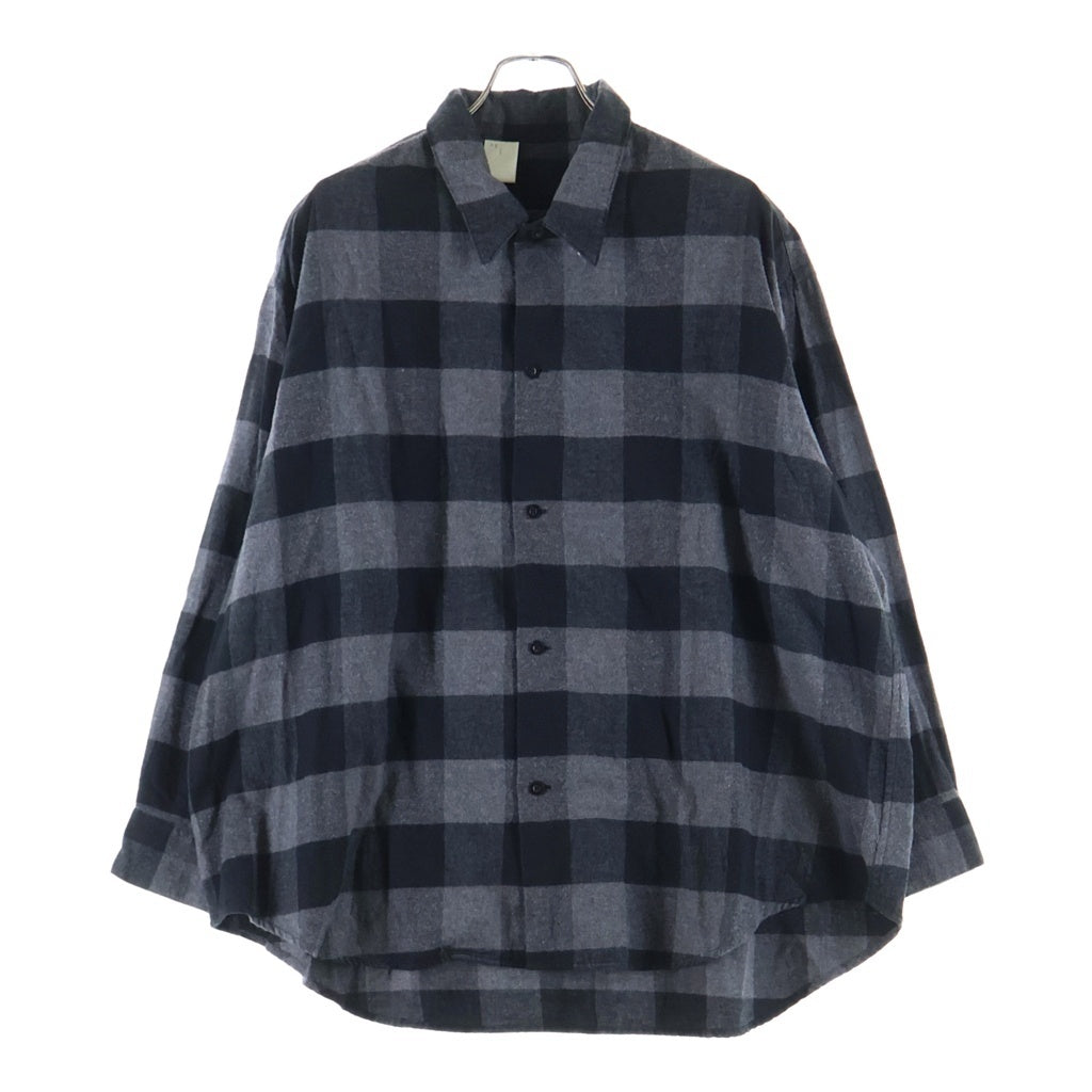 N.HOOLYWOOD(エヌハリウッド) Over Size Check Shirts オーバーサイズチェックシャツ ボタンダウン長袖シャツ 182-SH14-031 ダークグレー