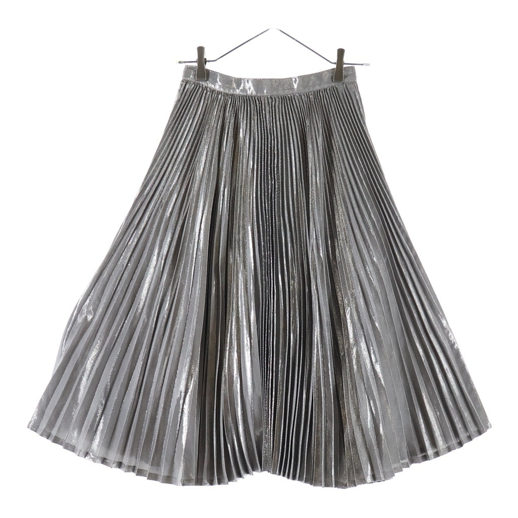 MURRAL(ミューラル) 17AW Frost Pleated Skirt フロストプリーテッドスカート レディース ラメ加工プリーツスカート シルバー MU17AW-1107