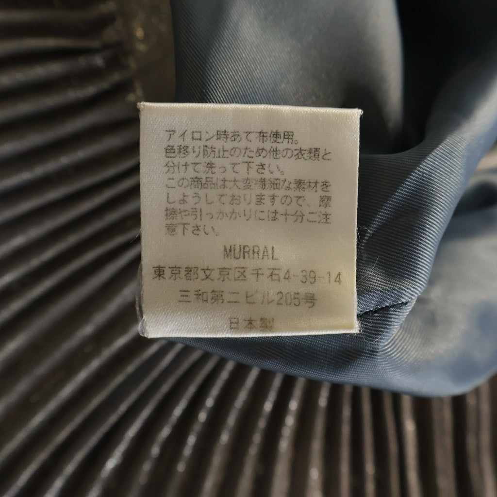 MURRAL(ミューラル) 17AW Frost Pleated Skirt フロストプリーテッドスカート レディース ラメ加工プリーツスカート シルバー MU17AW-1107