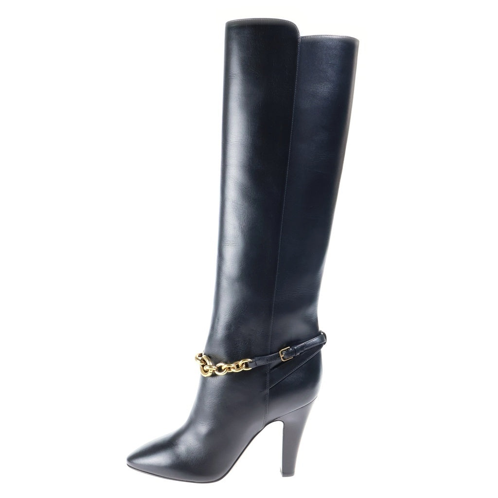 SAINT LAURENT PARIS(サンローランパリ) Le Maillon 95 Boots ル マイヨン ハイヒールレザーブーツ ブラック 670254 レディース