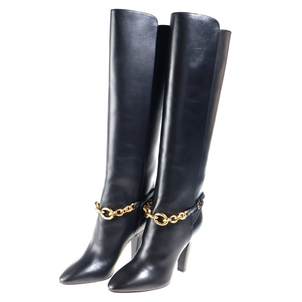 SAINT LAURENT PARIS(サンローランパリ) Le Maillon 95 Boots ル マイヨン ハイヒールレザーブーツ ブラック 670254 レディース