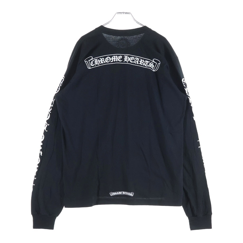 CHROME HEARTS(クロムハーツ) CH SCROLL LOGO L/S TEE スクロールロゴ アームプリント クルーネック長袖Tシャツ カットソー ブラック