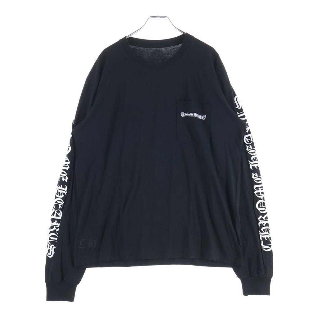 CHROME HEARTS(クロムハーツ) CH SCROLL LOGO L/S TEE スクロールロゴ アームプリント クルーネック長袖Tシャツ カットソー ブラック