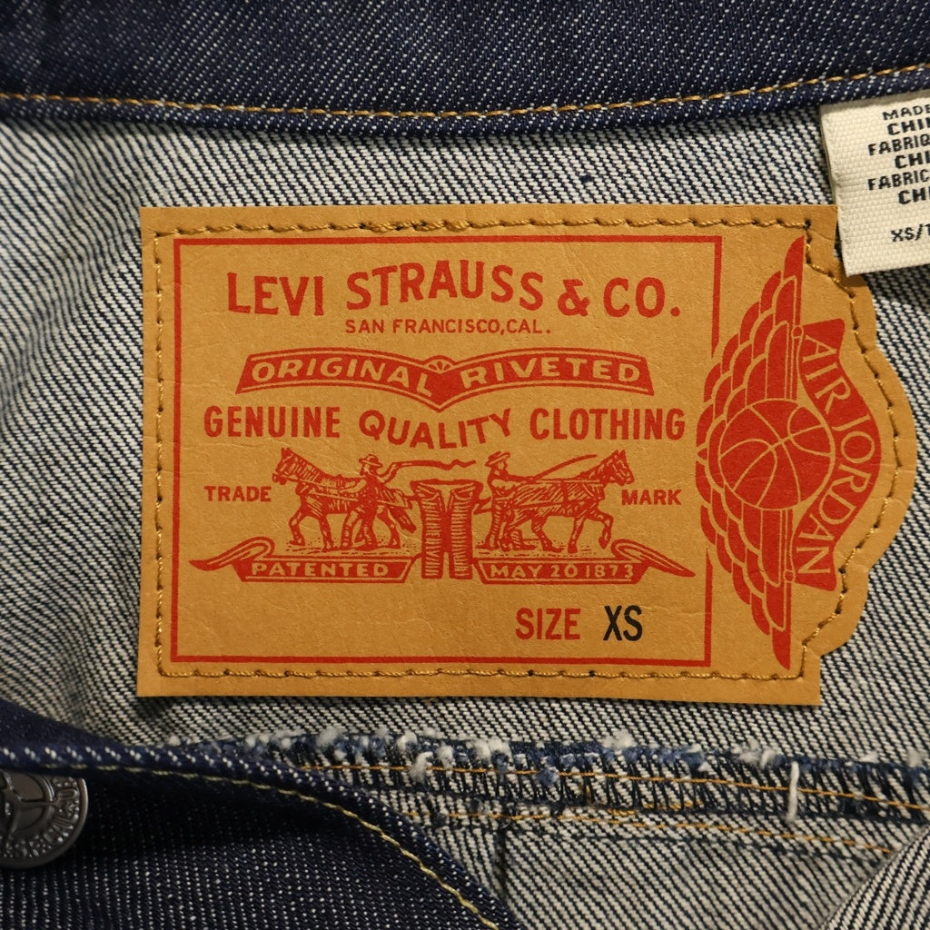 Levi's(リーバイス) ×Jordan Overshirt Jacket ×ジョーダン オーバーシャツデニムジャケット エンボスロゴボタンダウン長袖デニムシャツ PC9-005FG-0000 インディゴ