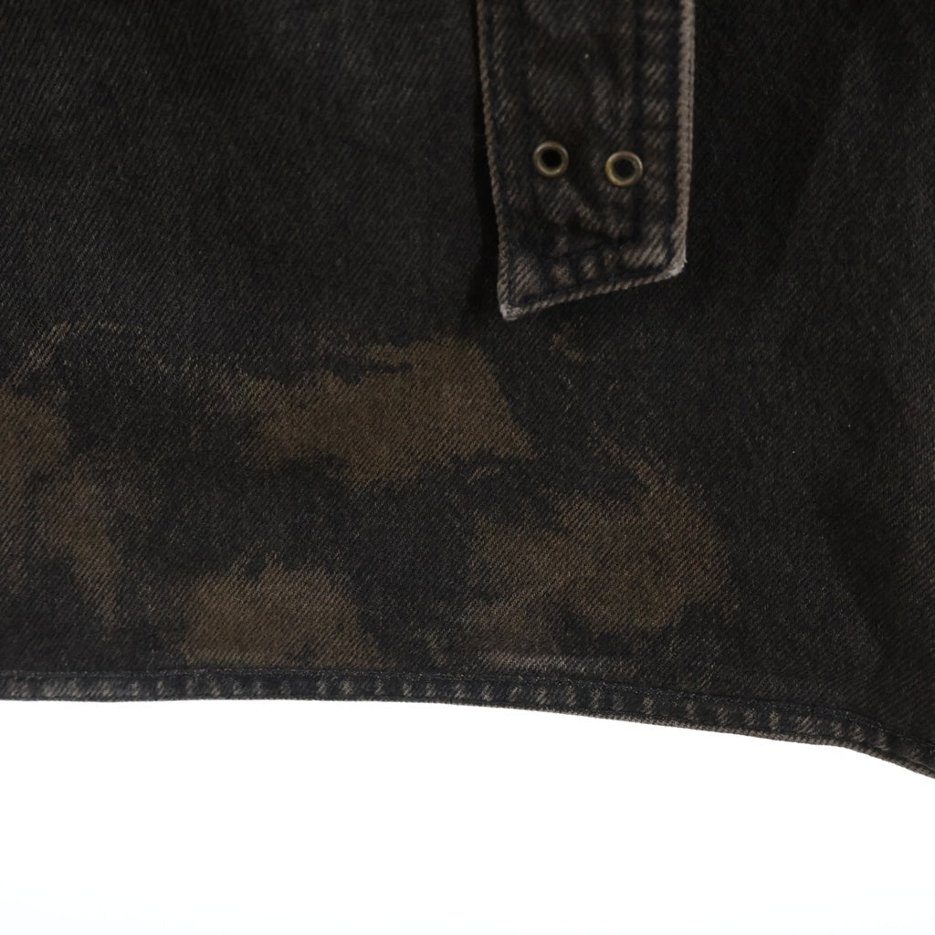 EGONlab.(エゴンラボ) 24AW ウォッシュド加工 サイドジップ ベルトデザイン ワイドデニムパンツ ダークブラウン