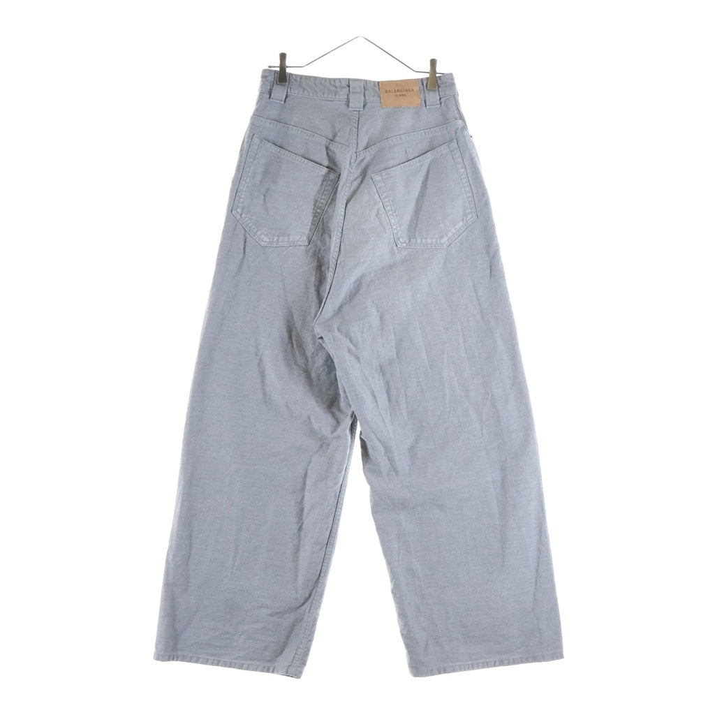 BALENCIAGA(バレンシアガ) 25AW Trompe-Loeil Denim Trousers In Soft Gray トロンプルイユデニムトラウザーズ インソフトグレー ワイドバギーデニムパンツ グレー 838695 TSWB3