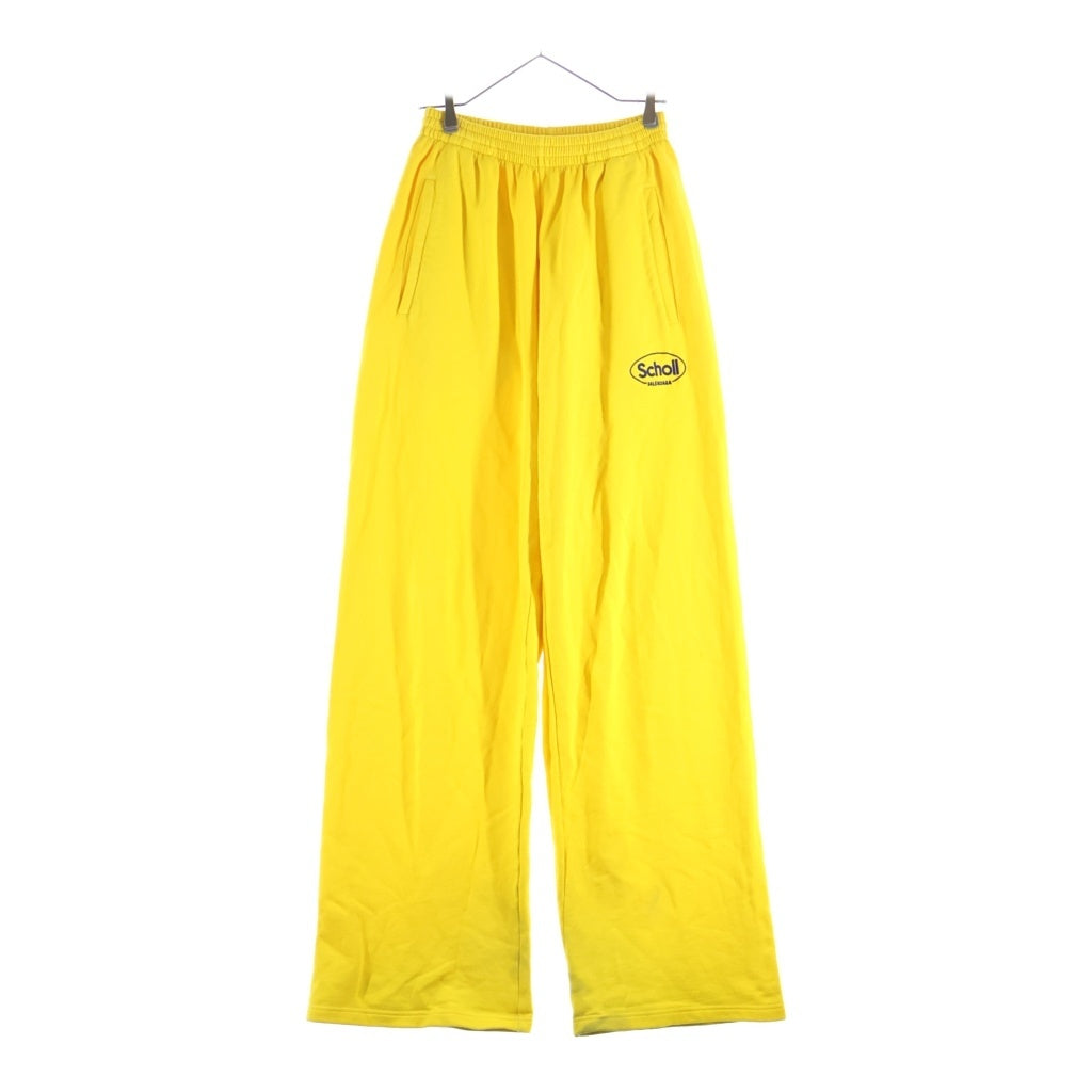 BALENCIAGA(バレンシアガ) ×Scholl Unisex Sweat Pants ×ショール ユニセックススウェットパンツ ロゴ刺繍ワイドスウェットパンツ イエロー 844177 TSVT2