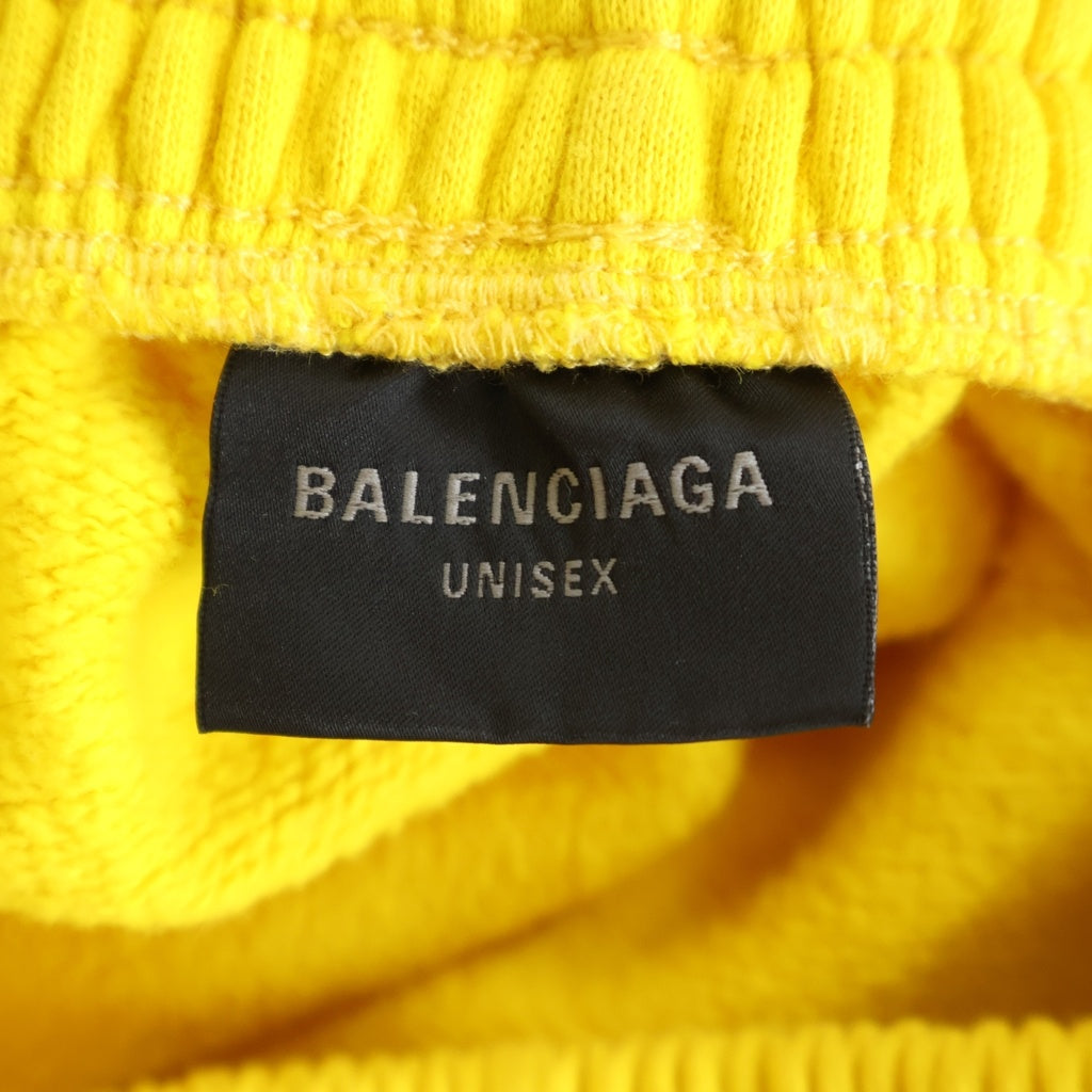 BALENCIAGA(バレンシアガ) ×Scholl Unisex Sweat Pants ×ショール ユニセックススウェットパンツ ロゴ刺繍ワイドスウェットパンツ イエロー 844177 TSVT2