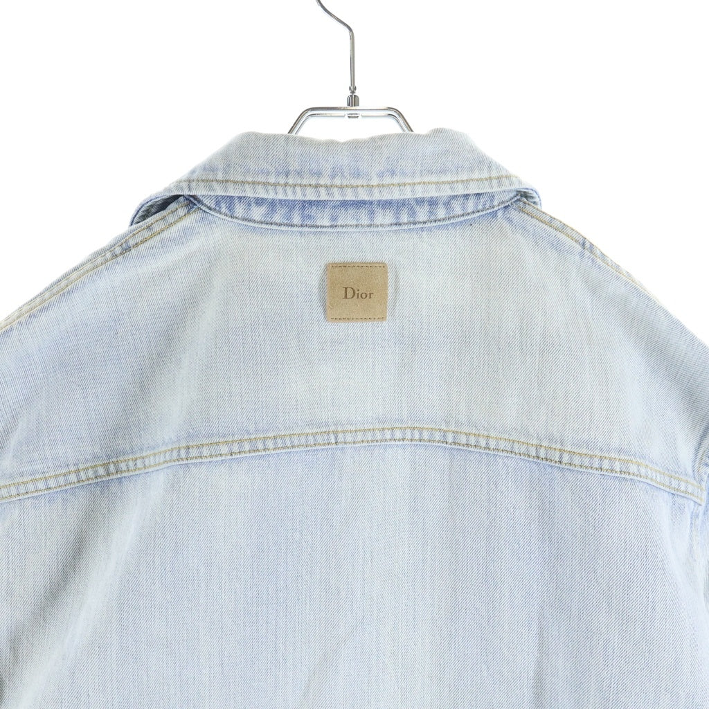DIOR(ディオール) Medaillon メダリオン デニム フロントロゴ 半袖シャツ ジャケット インディゴ 643D586A3609