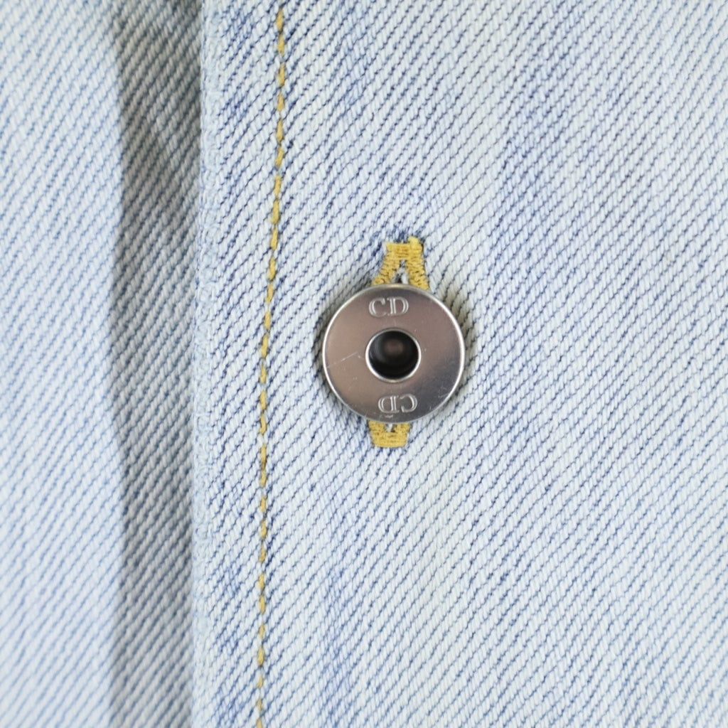 DIOR(ディオール) Medaillon メダリオン デニム フロントロゴ 半袖シャツ ジャケット インディゴ 643D586A3609