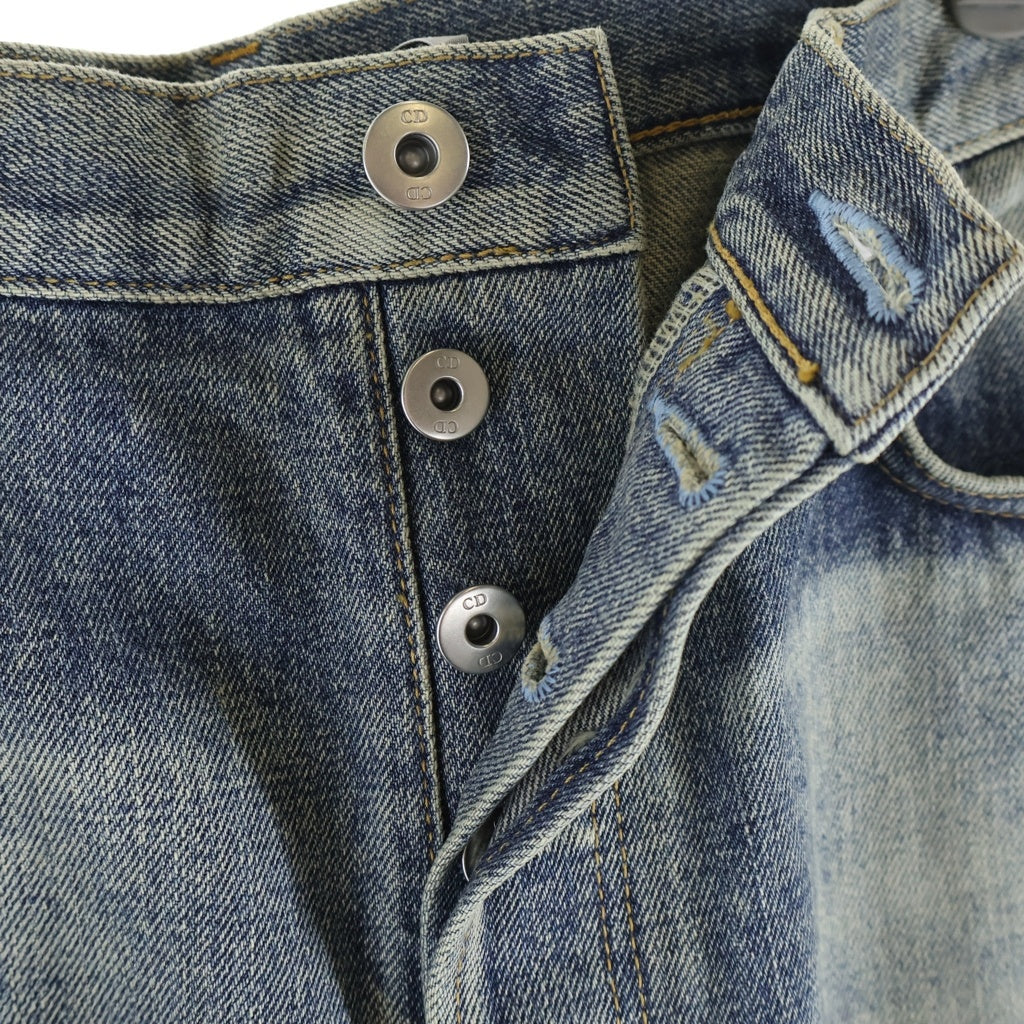 DIOR(ディオール) 26SS REGULAR FIT COTTON TWILL JEANS レギュラーフィット ボタンフライ パッチワークデニムパンツ インディゴ 683D002D3052
